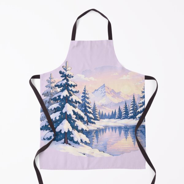 Item preview, Winter Forest Mountain Sticker, Scenic Snow Landscape Clipart designed and sold by Rehnair.