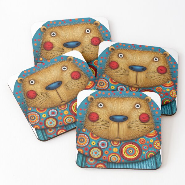 Item preview, Whimsical Capybara Folk Art Portrait designed and sold by ForeverPrintsOK.