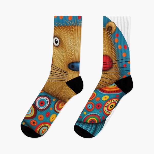 Item preview, Whimsical Capybara Folk Art Portrait designed and sold by ForeverPrintsOK.