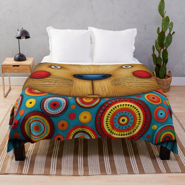 Item preview, Whimsical Capybara Folk Art Portrait designed and sold by ForeverPrintsOK.