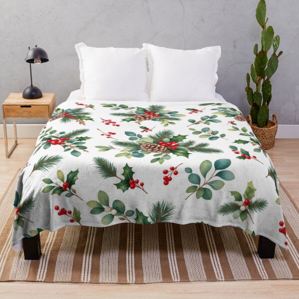 Item preview, Christmas Pinecones & Holly Botanical Pattern designed and sold by PatternXOXO.