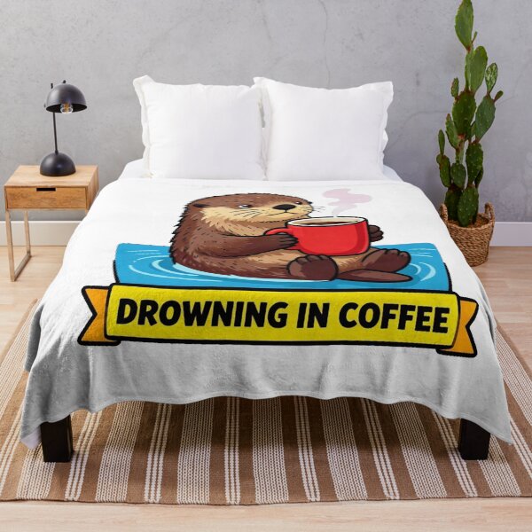 Item preview, Drowning In Coffee - Funny ADHD Sea Otter Caffeine Meme designed and sold by Arc2020.