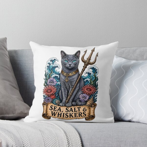 Item preview, Sea Salt and Whiskers Ocean Cat Art    designed and sold by Old's Cool Cat Studio.