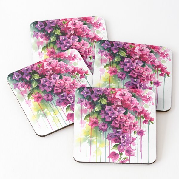 Item preview, Hanging Bougainvillea Vine with Green Watercolor Drips designed and sold by VelloomStore.