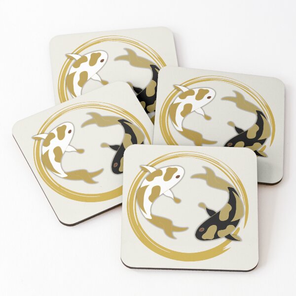 Item preview, Minimalist Gold Enso Koi Fish - Modern Zen Graphic Art designed and sold by Whimsyduck.