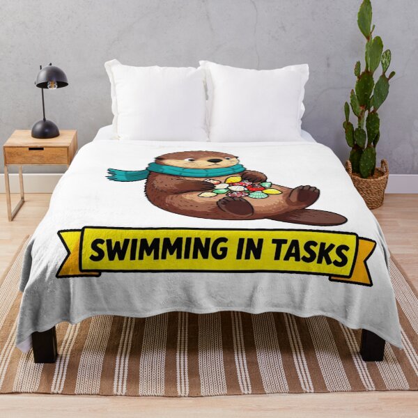 Item preview, Swimming In Tasks - Funny ADHD Sea Otter Meme designed and sold by Arc2020.