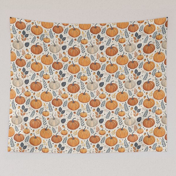 Item preview, Nordic Harvest Pumpkins | Cozy Autumn Folk Art designed and sold by Shuga-Design.