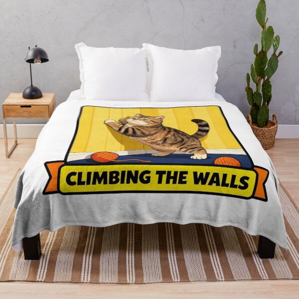 Item preview, Climbing The Walls - Funny ADHD Tabby Cat Meme designed and sold by Arc2020.