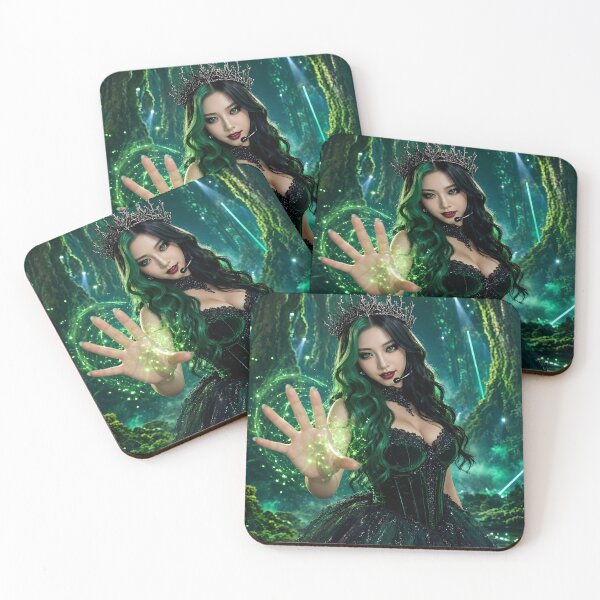 Item preview, Gothic Emerald Fantasy Kpop Witch Queen designed and sold by MysticSpellsArt.
