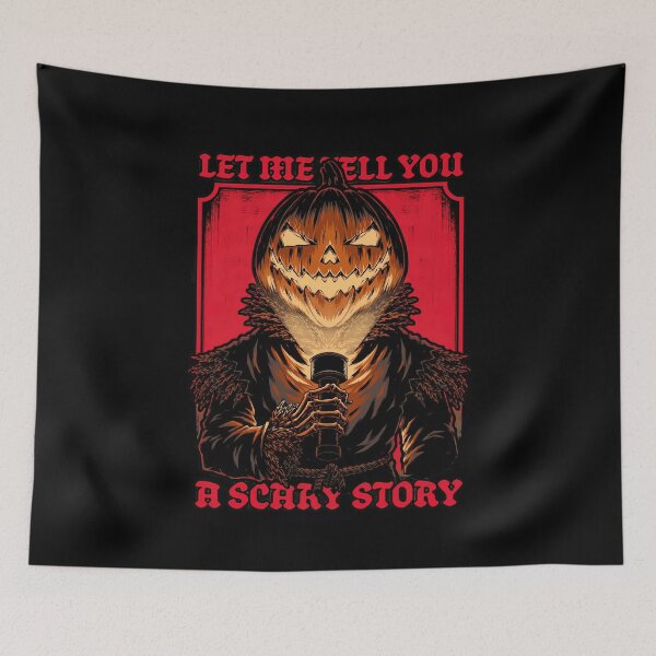 Item preview, Pumpkin Head Scarecrow Let Me Tell You A Scary Story Halloween Design designed and sold by JapanAnimeSH1.