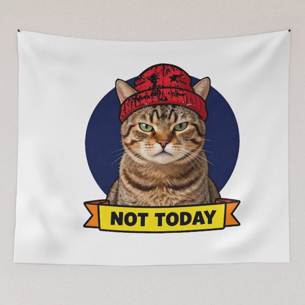 Item preview, Not Today - Grumpy Tabby Cat Winter Holiday Gift designed and sold by Arc2020.