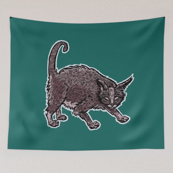 Item preview, Sneaking Cat | Alternative Animal Art | Spooky Cat Art designed and sold by Half Mess.