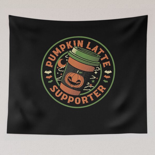 Item preview, Pumpkin Latte Supporter Vintage Autumn Coffee Halloween Design designed and sold by JapanAnimeSH1.