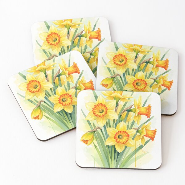 Item preview, Bright Yellow Daffodil Bouquet with Orange Trumpets designed and sold by VelloomStore.