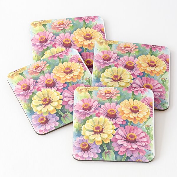 Item preview, Bright Zinnia Blooms Close Up in Pink and Gold designed and sold by VelloomStore.