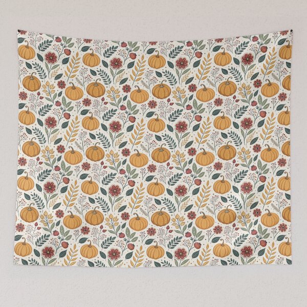 Item preview, Nordic Autumn Harvest | Pumpkins Berries & Folk Rosettes designed and sold by Shuga-Design.