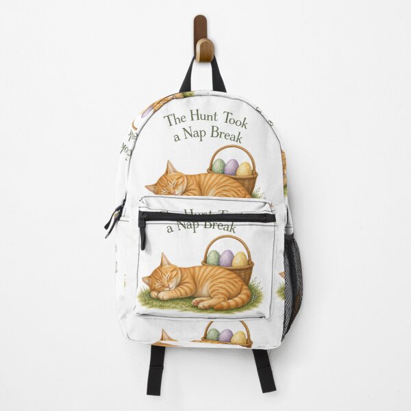 Item preview, Orange Tabby Easter Cat Napping Beside Painted Eggs designed and sold by PurrBloom Studio.