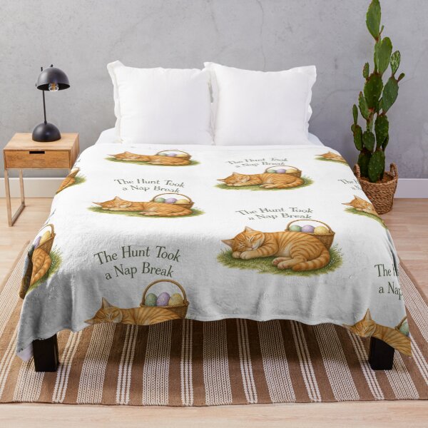 Item preview, Orange Tabby Easter Cat Napping Beside Painted Eggs designed and sold by PurrBloom Studio.