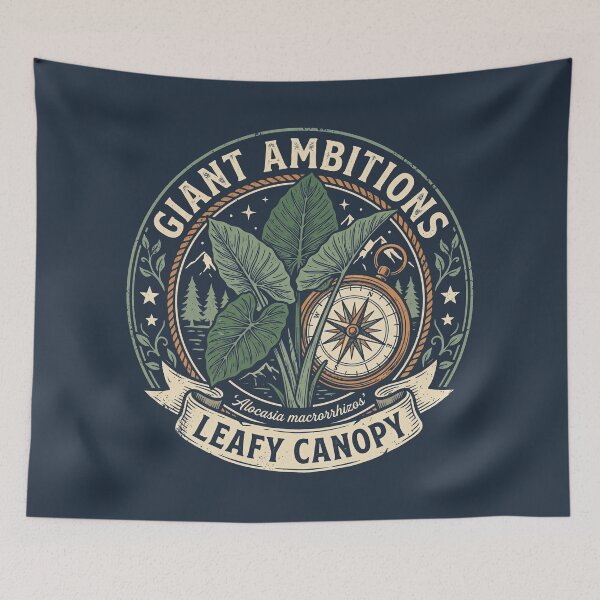 Item preview, Giant Ambitions Leafy Canopy Alocasia Compass Badge designed and sold by EdvvinStudios.