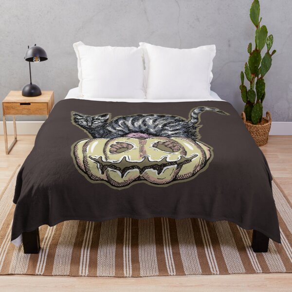 Item preview, Cat & Pumpkin | Gothic Halloween Art | Spooky Illustration designed and sold by Half Mess.