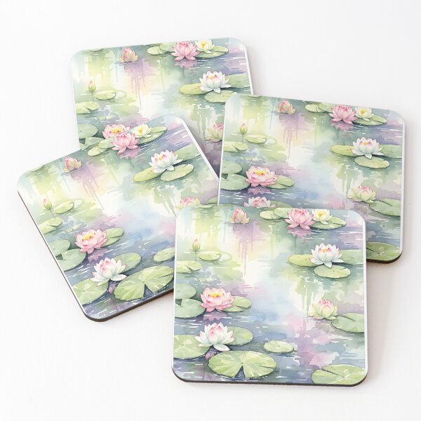 Item preview, Water Lily Pond with Floating Pads and Reflections designed and sold by VelloomStore.