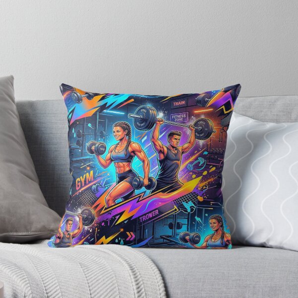 Item preview, Dynamic Cyberpunk Neon Gym Workout Pattern - Motivational Colorful Fitness Energy Art. designed and sold by Giulivo Store Graphic.