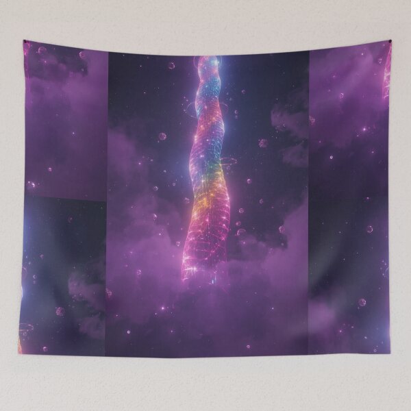 Item preview, Glowing Rainbow Spiral Tower In Deep Space designed and sold by monkeybusiness.pt.
