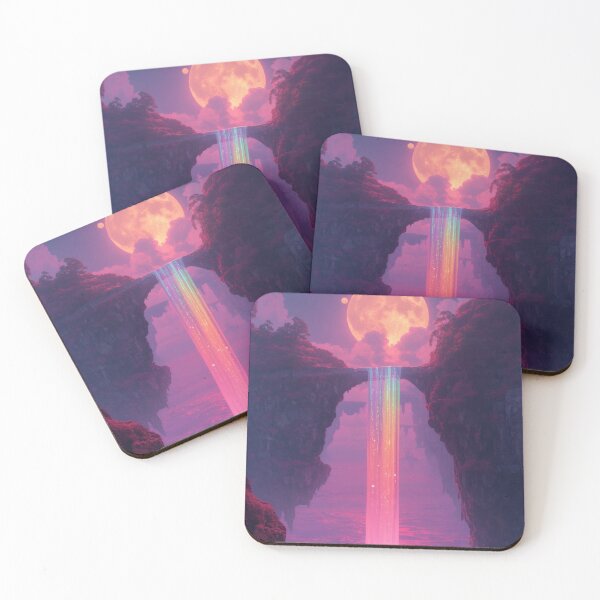 Item preview, Rainbow Waterfall Between Canyon Moons Sunset designed and sold by monkeybusiness.pt.