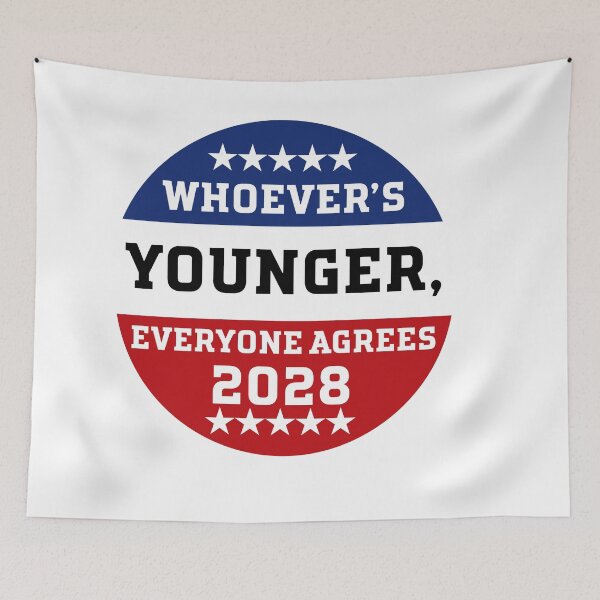 Item preview, Whoever’s Younger, Everyone Agrees 2028 – Funny Political Button Design designed and sold by Searching ideas.