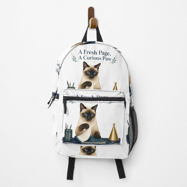 Item preview, Siamese New Year Cat Opening a Fresh Notebook designed and sold by PurrBloom Studio.