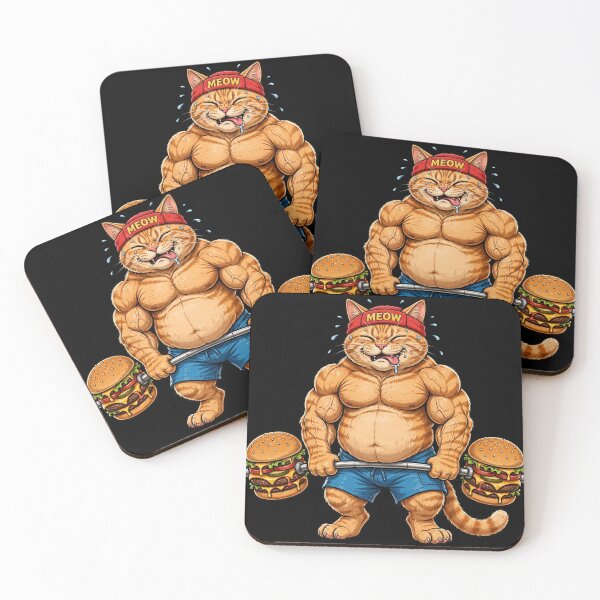 Item preview, Funny Gym Cat Shirt - Burger Deadlift Bodybuilding Fitness designed and sold by StrongEveryDayStore.