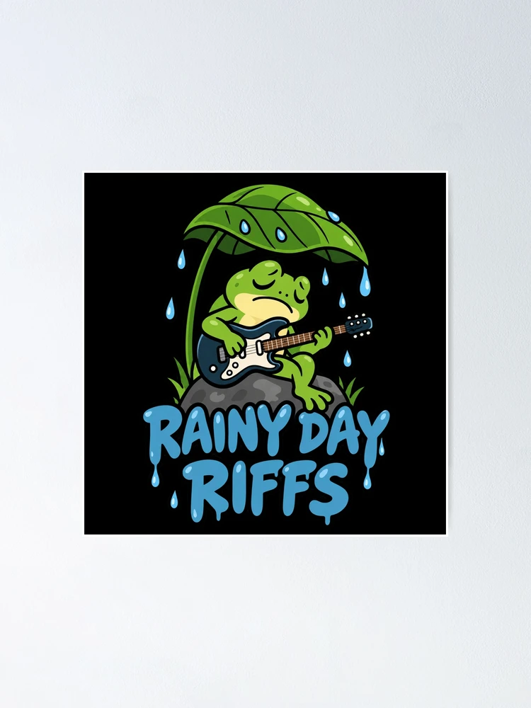 Thumbnail 1 of 3, Poster, Rainy day Riffs designed and sold by JamesSpring.