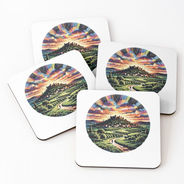 Item preview, Podsreda Slovenia Sticker - Castle Village Sunset Art Travel Souvenir Gift designed and sold by Imaginarium of Chaos falcon88 .