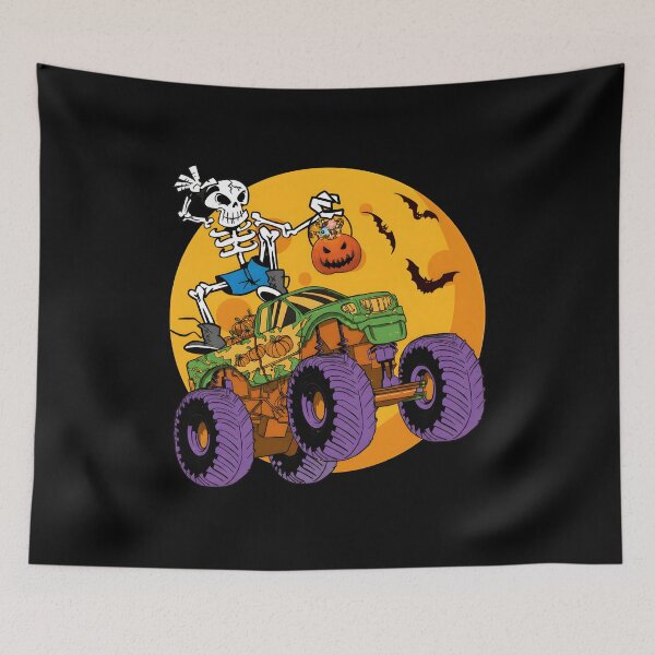 Item preview, Skeleton Monster Truck Halloween Moon Bats designed and sold by SoyLamderma.