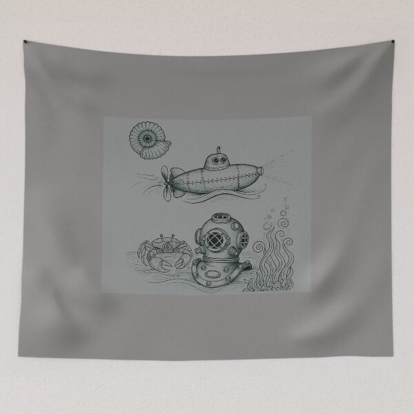 Item preview, Whimsical Elephant Sailor Boat Waves Sketch-82 designed and sold by HeidrunFreun.