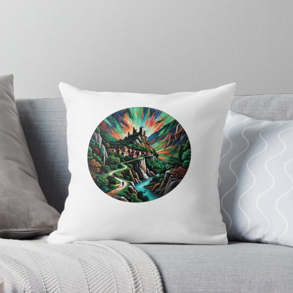 Item preview, Kostel Slovenia Sticker - Castle Ruin River Gorge Art Travel Souvenir Gift designed and sold by Imaginarium of Chaos falcon88 .