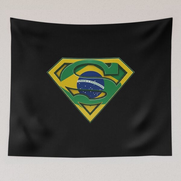 Item preview, Superman Brazilian flag logo design designed and sold by Mad Apparel.