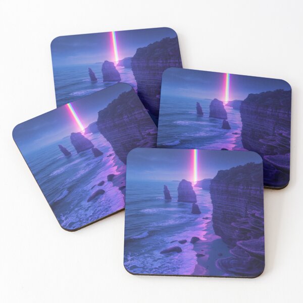 Item preview, Rainbow Beacon Over Purple Ocean Cliffs designed and sold by monkeybusiness.pt.