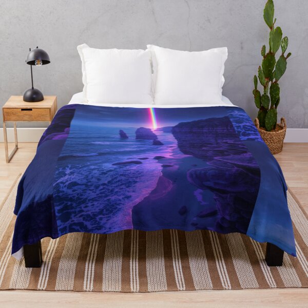Item preview, Rainbow Beacon Over Purple Ocean Cliffs designed and sold by monkeybusiness.pt.
