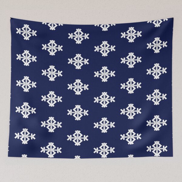 Item preview, Light Blue Geometric Snowflake Symbol designed and sold by gabrielellisw.