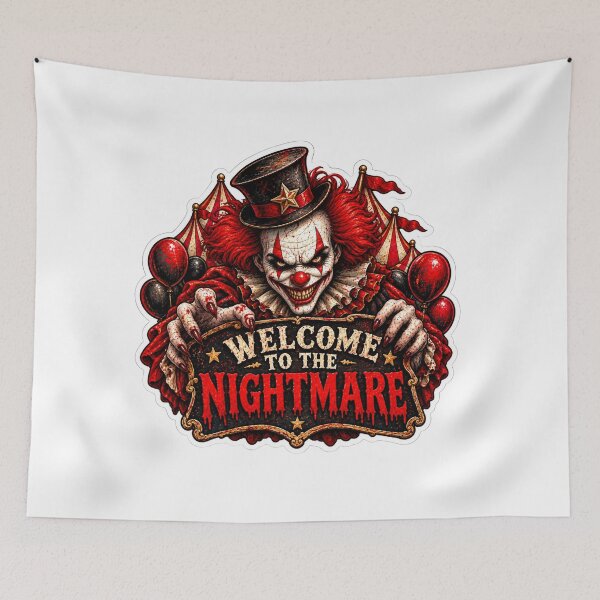 Item preview, Creepy Circus Clown Welcome to the Nightmare designed and sold by manexus.
