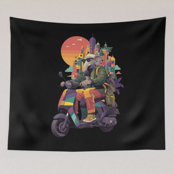 Item preview, Ganesha City Ride Vision – Colorful Urban Scooter Art designed and sold by PANNARUK .