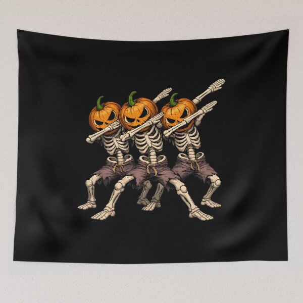 Item preview, Spooky Skeletons Dab Halloween Pumpkins Art designed and sold by SoyLamderma.