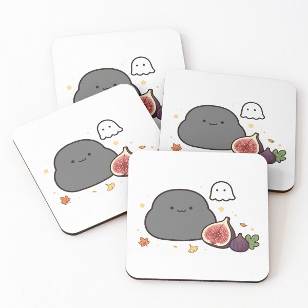 Item preview, Cute Black Cat Ghost Fig Fruit Fall Kawaii Sticker designed and sold by xiaoxiaochibi.