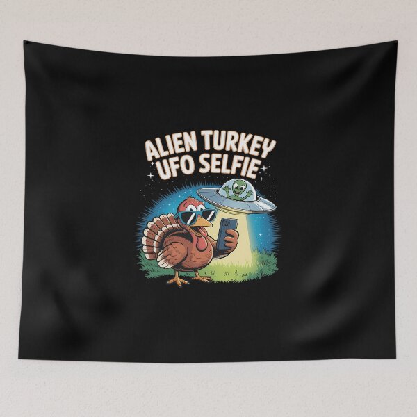 Item preview, Alien Turkey Ufo Selfie Funny Space Thanksgiving Meme Design designed and sold by saljajkpann.