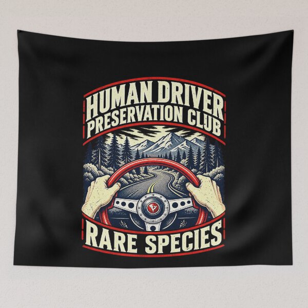 Item preview, Human Driver Preservation Club and Robotaxi Humor designed and sold by elderberry.