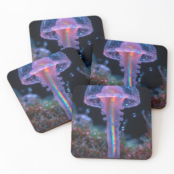 Item preview, Translucent Glass Mushroom With Rainbow Stem designed and sold by monkeybusiness.pt.