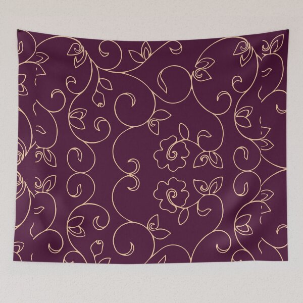 Item preview, Elegant Burgundy and Gold Floral Vine Pattern – Vintage Botanical Design designed and sold by demigots.