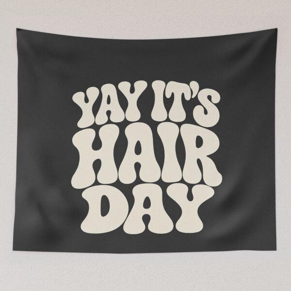 Item preview, Yay It's Hair Day Groovy Cream Typography Retro Hairdresser Art designed and sold by AmiGraph.