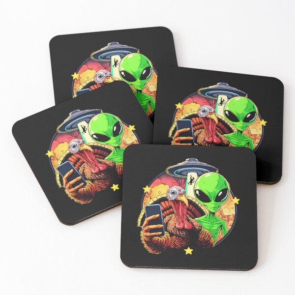 Item preview, Funny Thanksgiving Alien Invasion Turkey Ufo Selfie designed and sold by saljajkpann.